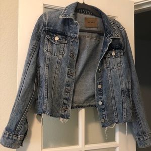 BlankNYC- Denim Jean jacket-Distressed hem